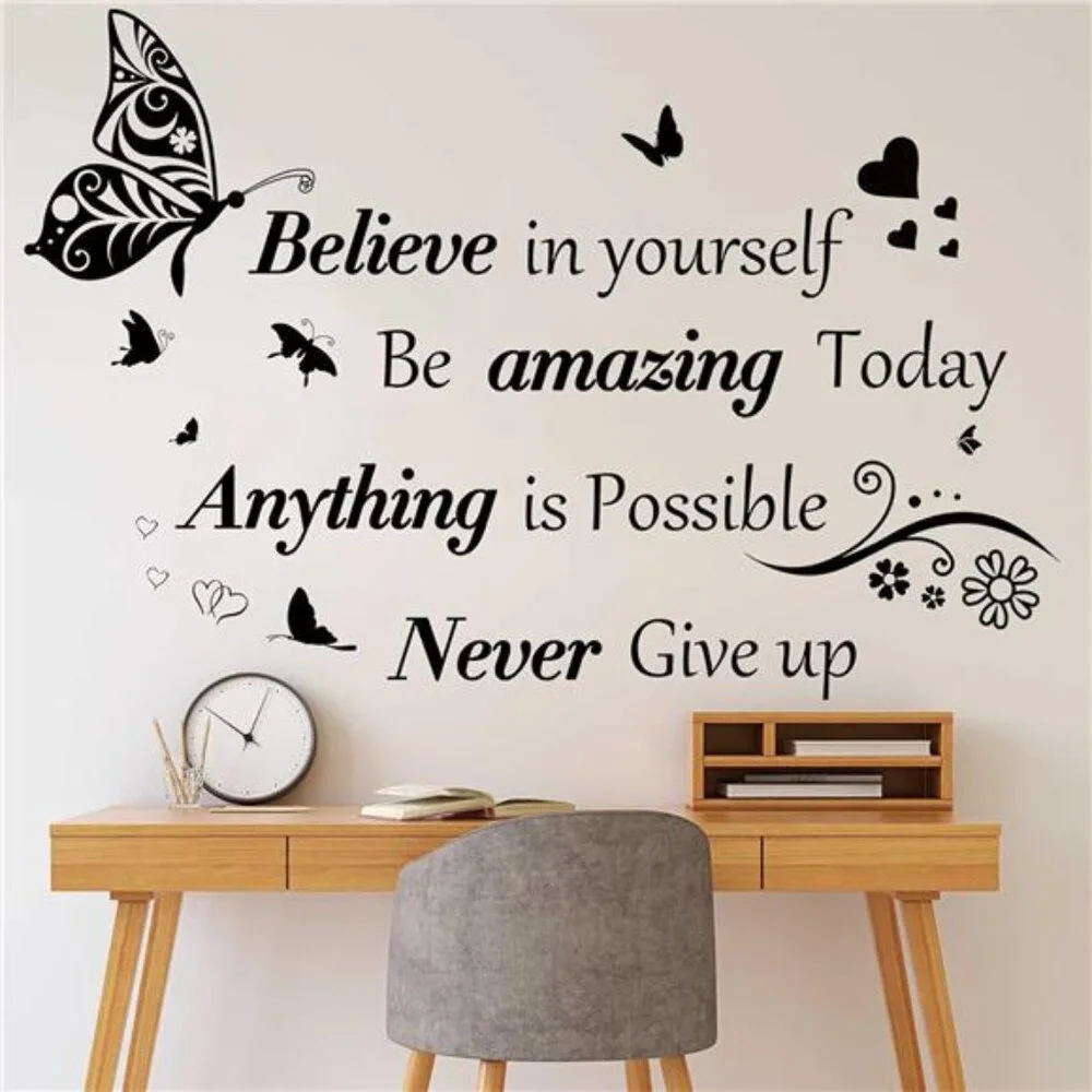 Inspirational Wall Quotes Stickers Motivational Decals Removable Wall Art Decor